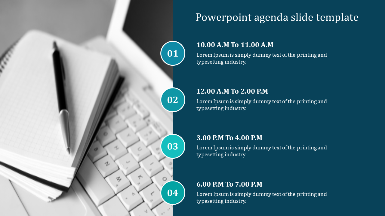 Best PowerPoint Agenda Slide template - Time Schedule